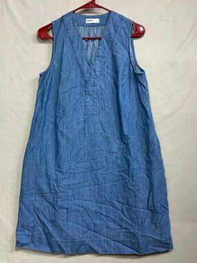 Sonoma Goods For Life Everyday Chambray Shift Dress Women Medium Blue Sleeveless